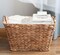 Large Multipurpose Handwoven Water Hyacinth Wicker Basket, Ideal for Organizing and Storing Towels Outdoors, and for Bedroom Use, Living Room, Bathroom, and Laundry Room